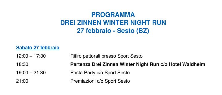 2° Drei Zinnen Winter Night Run
